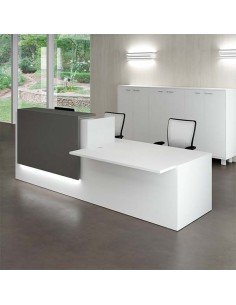 Mostrador de recepción con mesa de atención al cliente adaptada a personas con movilidad reducida, modelo z2.