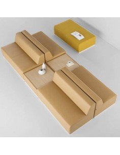 Mesa sala de espera modelo Pau con tapa de madera. 2