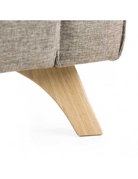 Foto detalle de la pata de madera de fresno del sofá de oficina modelo Classic.