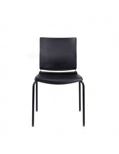 Silla rojo caldero, con brazos y estructura de 4 patas. Asiento y respaldo de polipropileno. 2