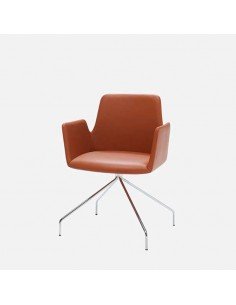 Silla de diseño con base piramidal giratoria, modelo Atenea del fabricante Inclass.