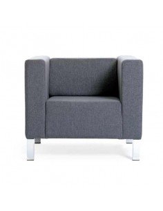 Sillón Butaca modelo Quatro de Dile tapizado en gris.