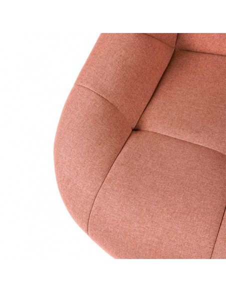 Foto detalle de silla de sala espera de color rosa.