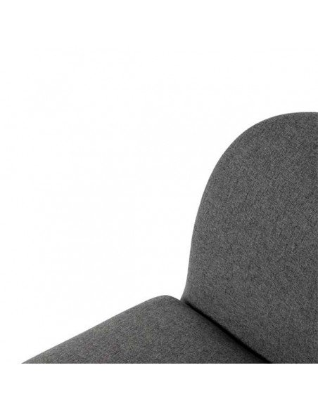 Otra foto detalle del modelo de silla para sala de espera Cartagena tapizado en gris oscuro.