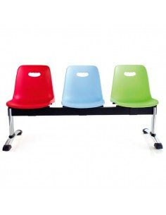 Mostrador de recepción de polipropileno modelo ST5 con asientos de colores