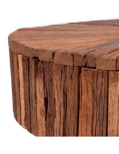 Mesa baja redonda de madera para sala de espera modelo Tarak