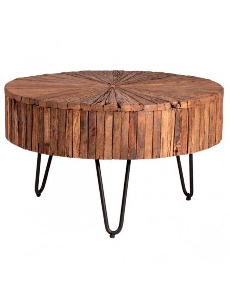 Mesa redonda baja de madera modelo Tarak