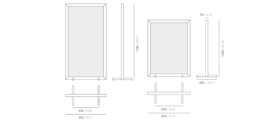Medidas panel separador de diseño Parban
